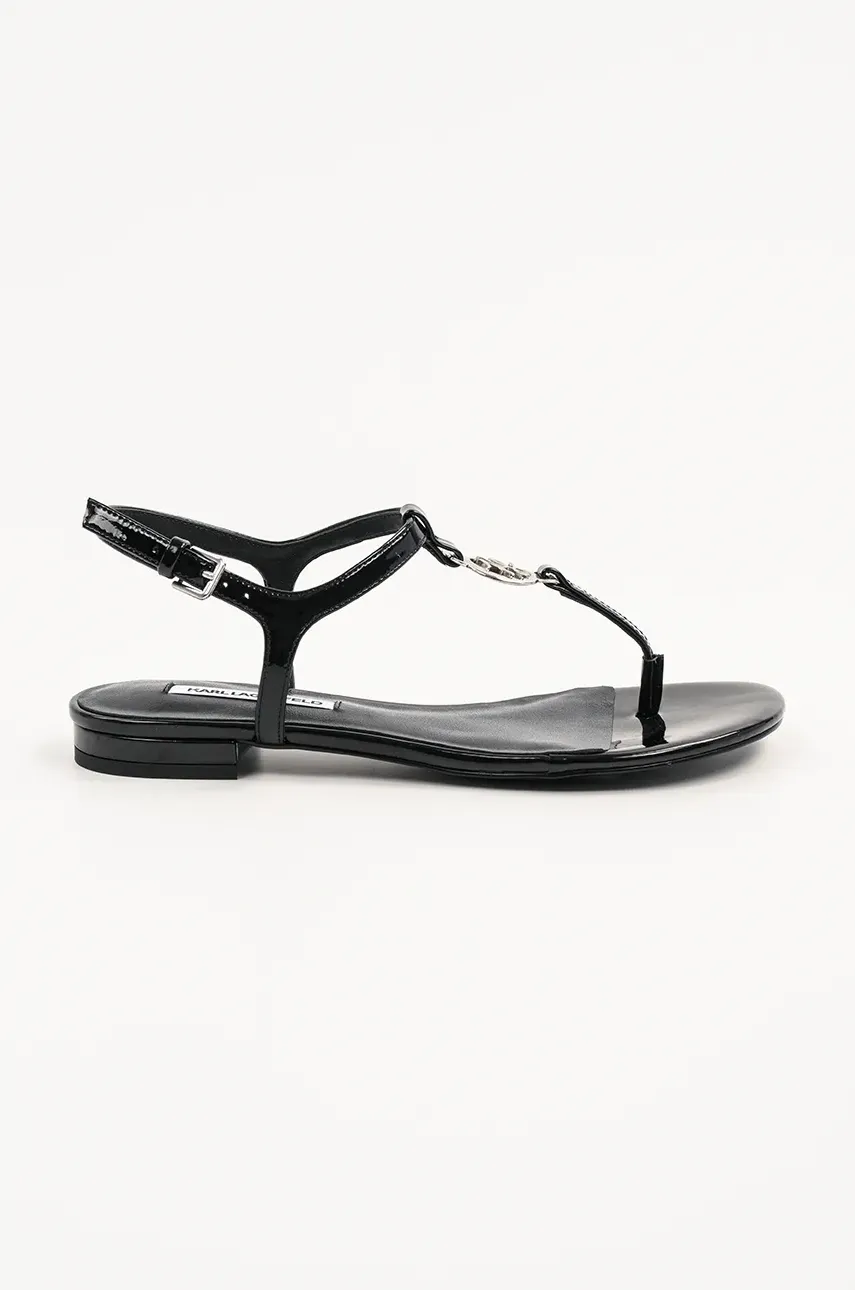 Karl Lagerfeld sandale de piele ALISSO femei, culoarea negru, KL82515