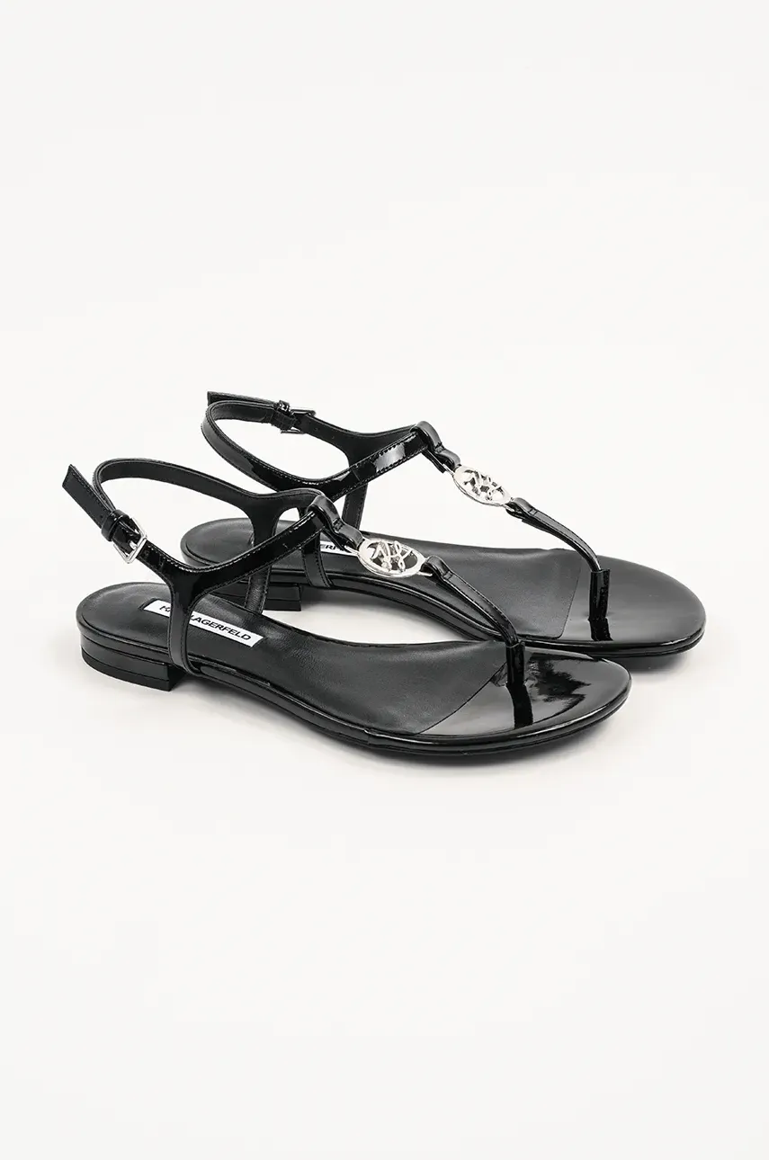 Кожаные сандалии Karl Lagerfeld ALISSO женские цвет чёрный KL82515 Кожаные сандалии Karl Lagerfeld ALISSO женские цвет чёрный KL82515