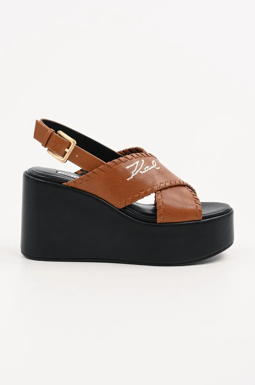 Karl Lagerfeld pantofi cu toc WENDY culoarea portocaliu, KL33372