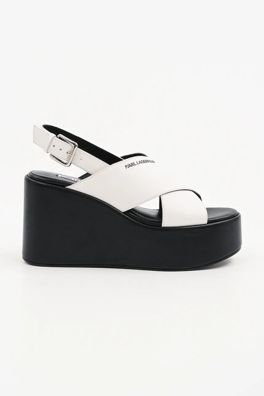 Karl Lagerfeld pantofi cu toc WENDY culoarea alb, KL33325