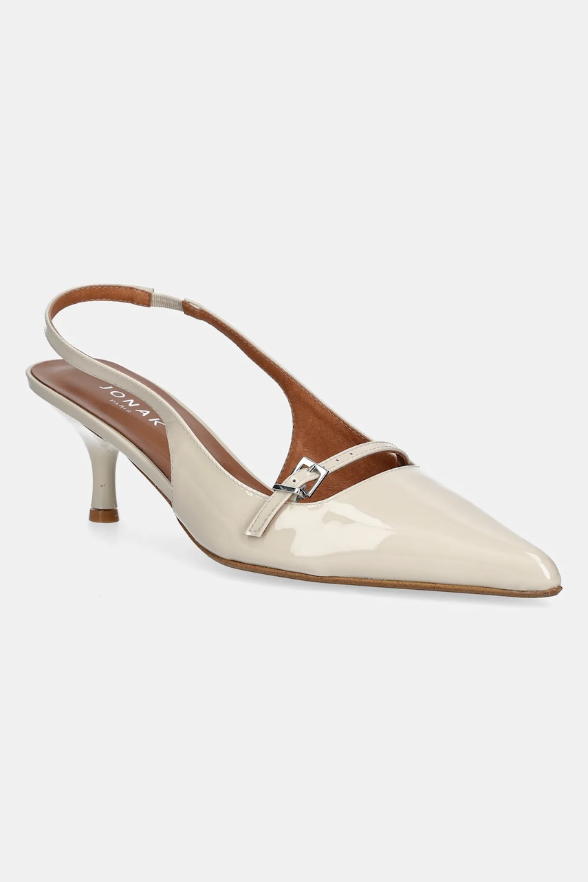 Jonak stilettos de piele DAMOISELLE culoarea bej, 3600187 Jonak stilettos de piele DAMOISELLE culoarea bej, 3600187
