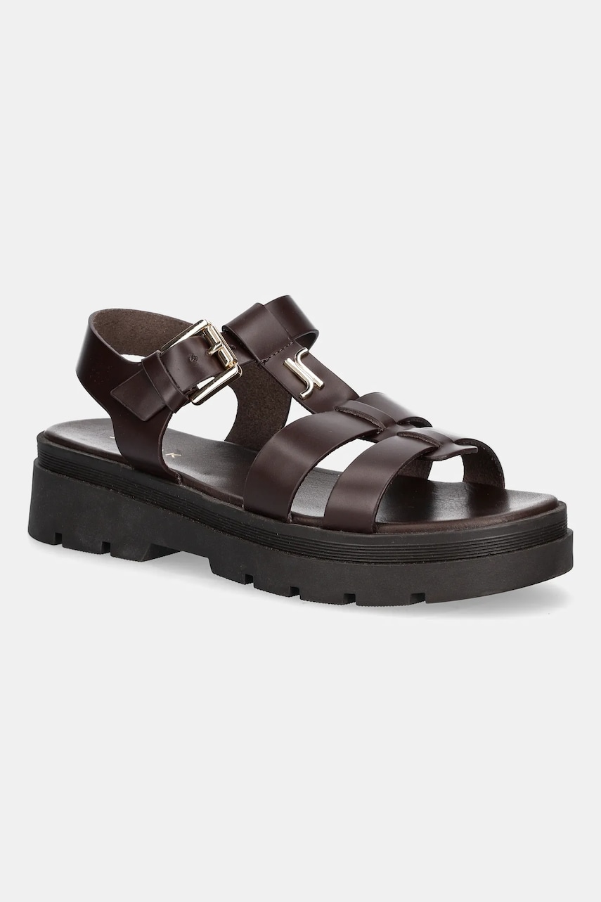 Jonak sandale de piele LONDRES culoarea bordo, 3600024