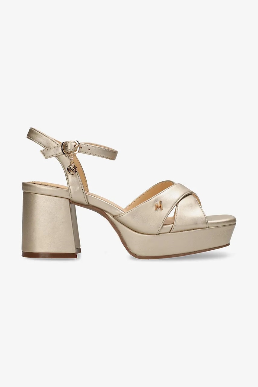 Mexx sandale NALINA NICKY femei, culoarea auriu, cu toc drept, MI001608351W Mexx sandale NALINA NICKY femei, culoarea auriu, cu toc drept, MI001608351W