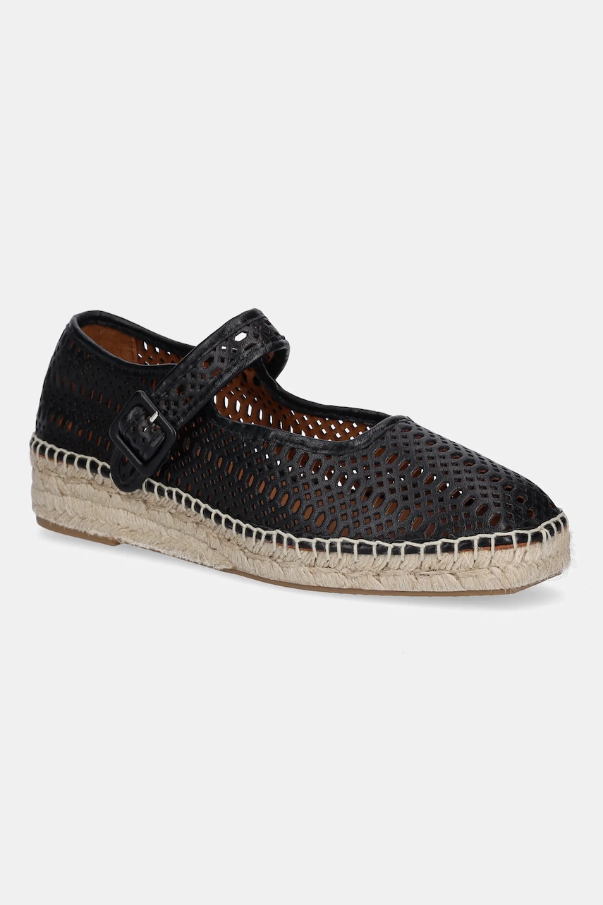Billi Bi espadrile de piele culoarea negru, cu platforma, A28600 Billi Bi espadrile de piele culoarea negru, cu platforma, A28600