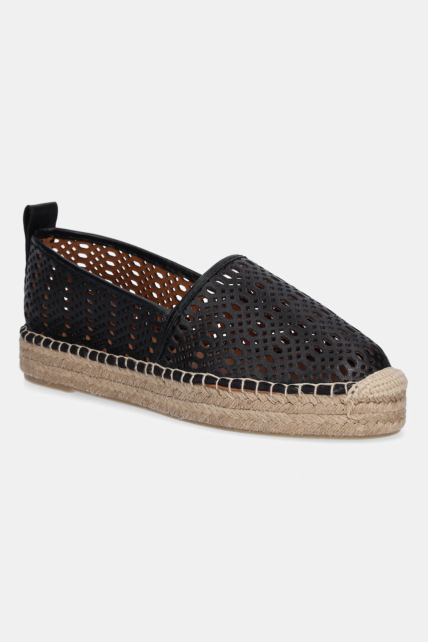 Billi Bi espadrile de piele culoarea negru, cu platforma, A8602 Billi Bi espadrile de piele culoarea negru, cu platforma, A8602