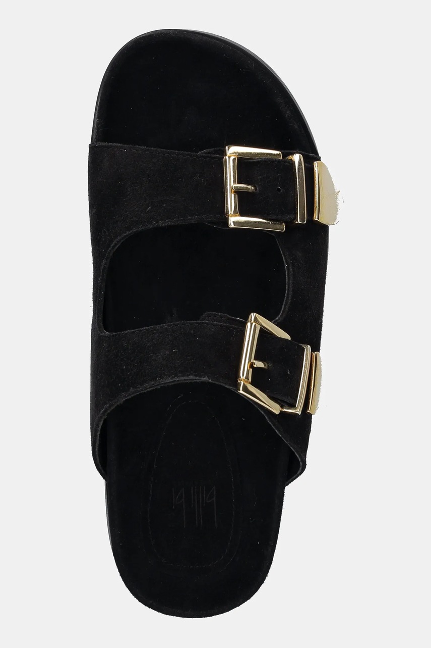 Παντόφλες σουέτ Billi Bi γυναικείες, χρώμα: μαύρο, A8621 φωτογραφία