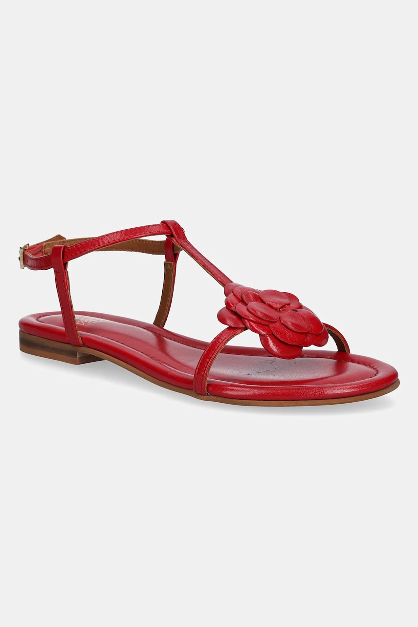 Billi Bi sandale de piele femei, culoarea rosu, A8704
