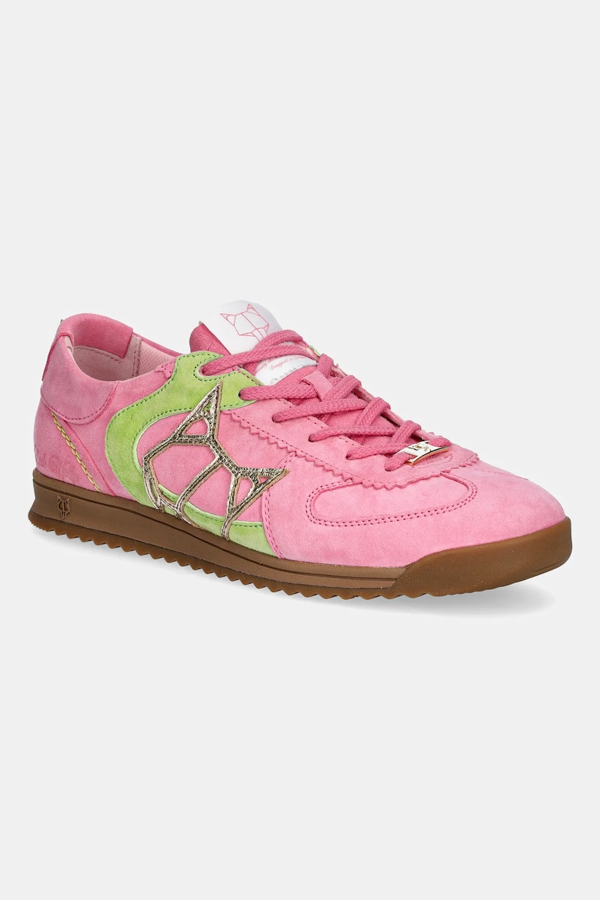 Naked Wolfe adidași din nubuc Exposure femei, culoarea roz, Exposure Kid Suede Pink