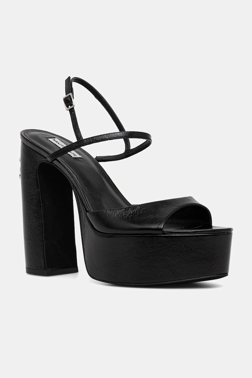 Naked Wolfe sandale de piele Fire culoarea negru, Fire Black Leather