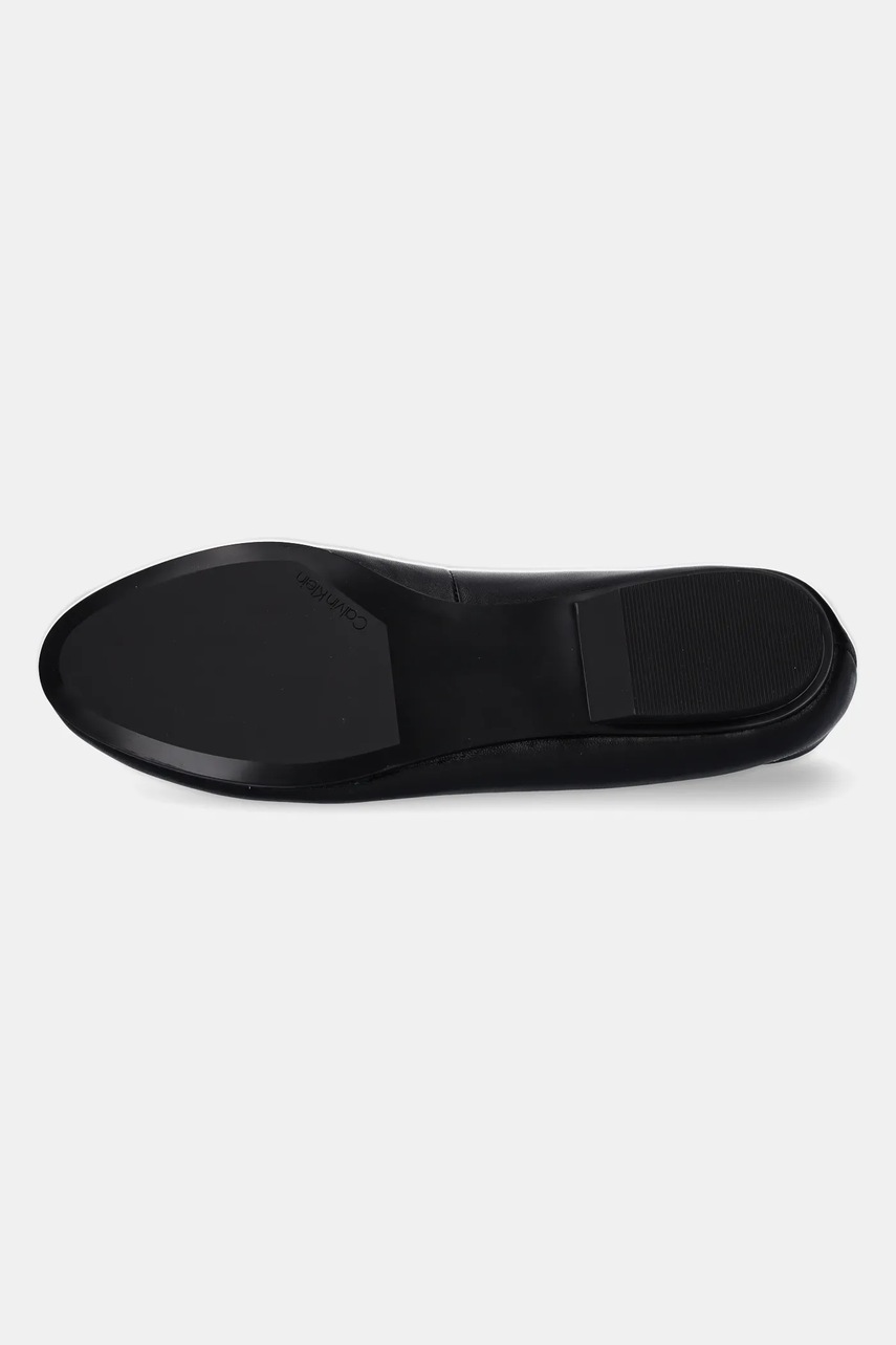 Δερμάτινες μπαλαρίνες Calvin Klein FLAT MARY JANE - LTH χρώμα: μαύρο, HW0HW02341 φωτογραφία
