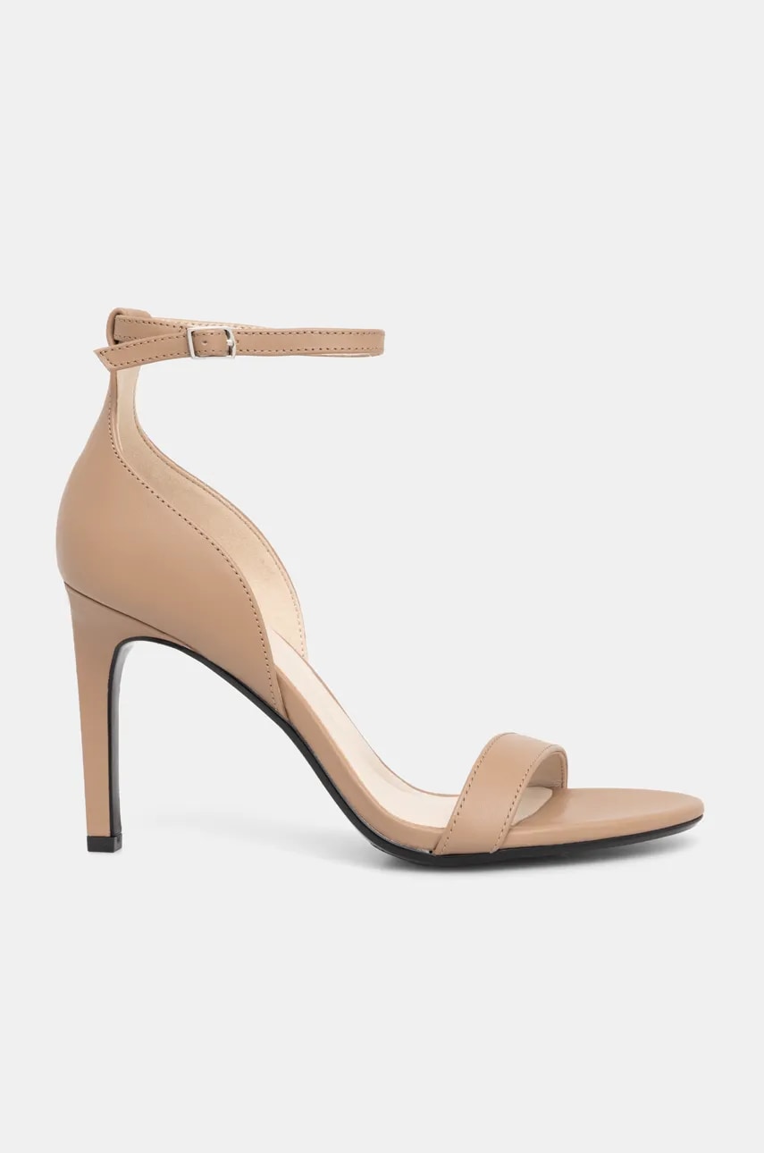 Сандалии Calvin Klein HEEL SANDAL 90 - LTH цвет бежевый HW0HW02337 Сандалии Calvin Klein HEEL SANDAL 90 - LTH цвет бежевый HW0HW02337