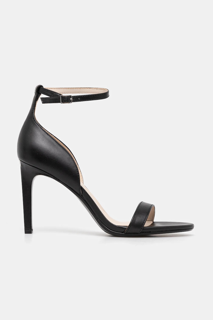 Сандалии Calvin Klein HEEL SANDAL 90 - LTH цвет чёрный HW0HW02337 Сандалии Calvin Klein HEEL SANDAL 90 - LTH цвет чёрный HW0HW02337