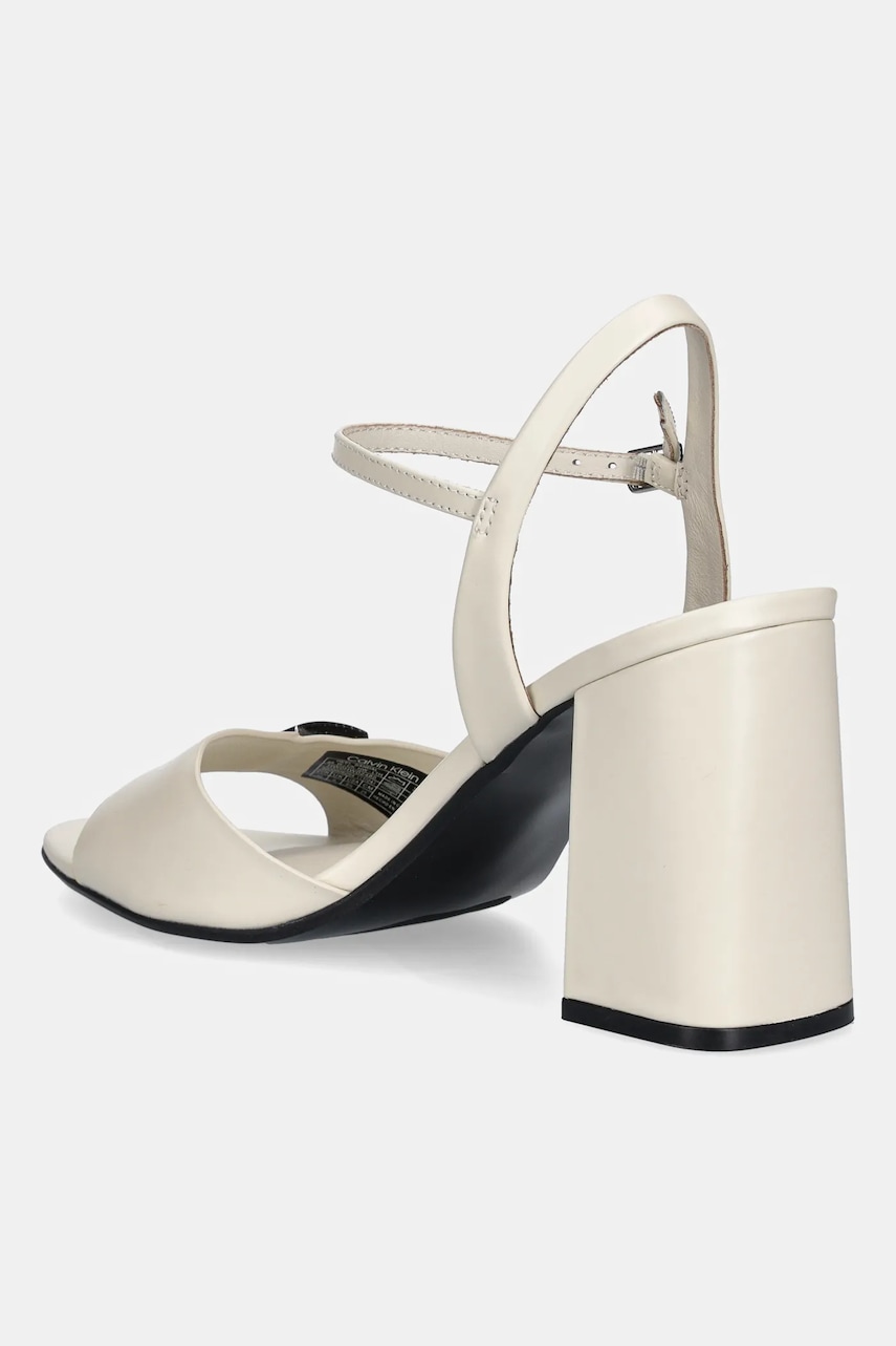 Nubukové sandály Calvin Klein HEEL SANDAL 85 W/CK HW - LTH (obrázek 3)