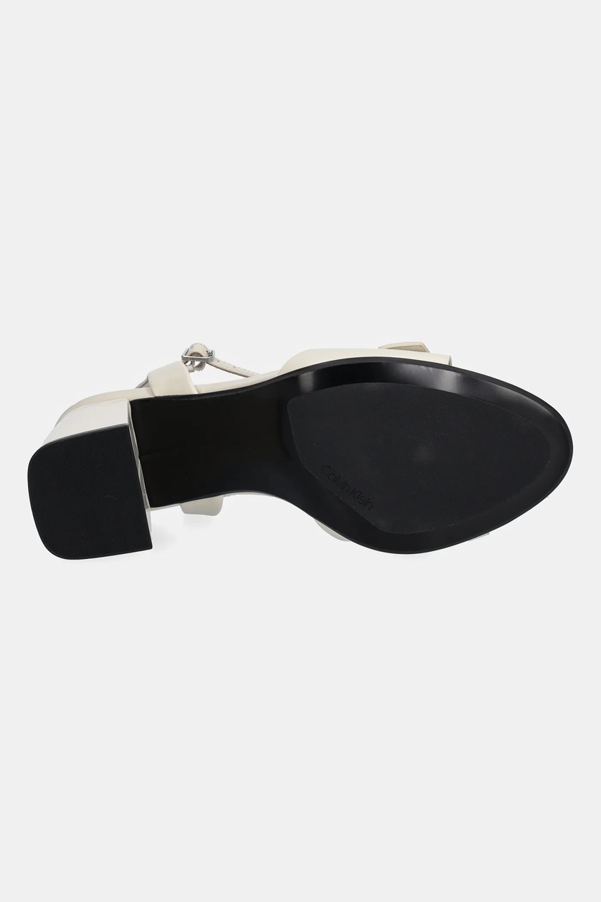 Nubukové sandály Calvin Klein HEEL SANDAL 85 W/CK HW - LTH (obrázek 5)