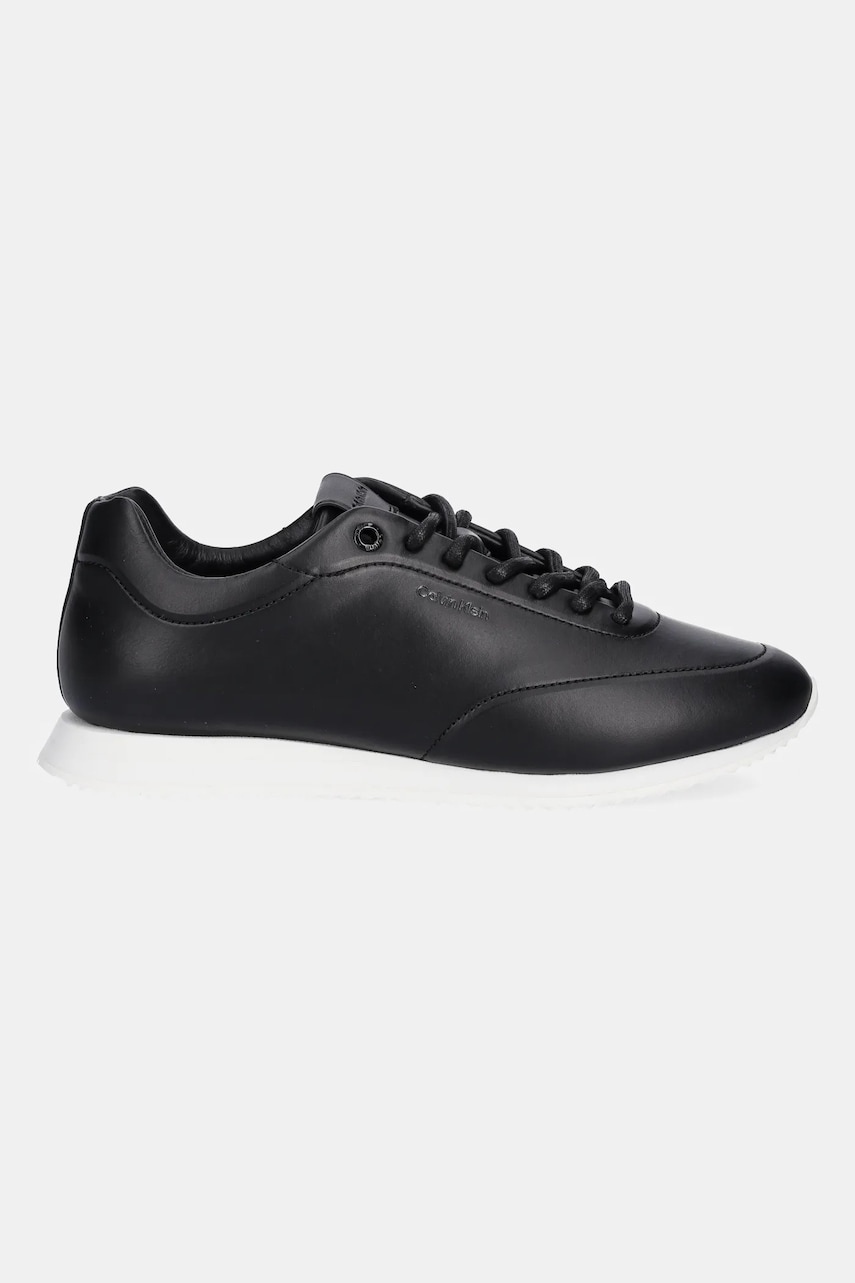 Кожаные кроссовки Calvin Klein RUNNER LACE UP - LTH цвет чёрный HW0HW02396 Кожаные кроссовки Calvin Klein RUNNER LACE UP - LTH цвет чёрный HW0HW02396
