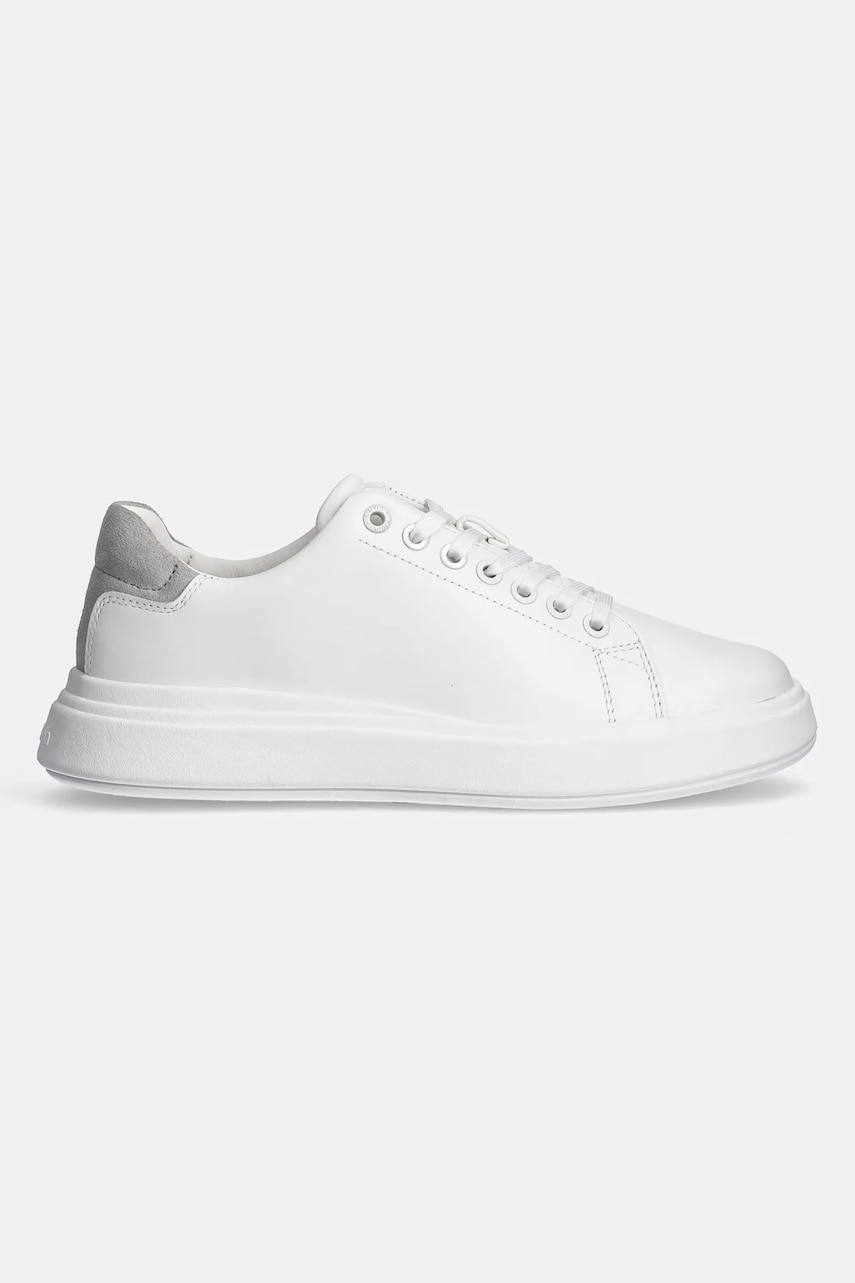 Кожаные кроссовки Calvin Klein CUPSOLE LACE UP - SUEDE BT цвет белый HW0HW02404 Кожаные кроссовки Calvin Klein CUPSOLE LACE UP - SUEDE BT цвет белый HW0HW02404