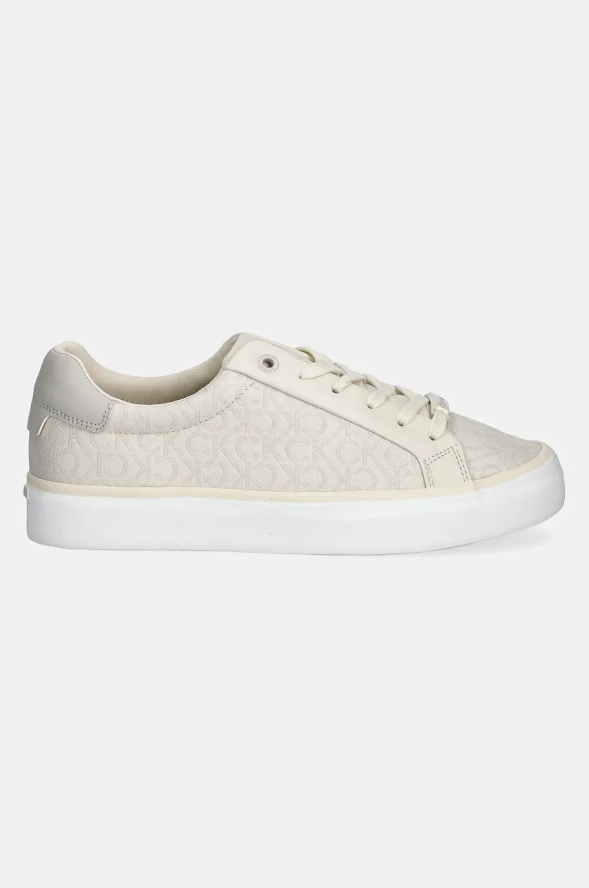Кроссовки Calvin Klein VULC LACE UP - JACQ женские цвет бежевый HW0HW02412 Кроссовки Calvin Klein VULC LACE UP - JACQ женские цвет бежевый HW0HW02412