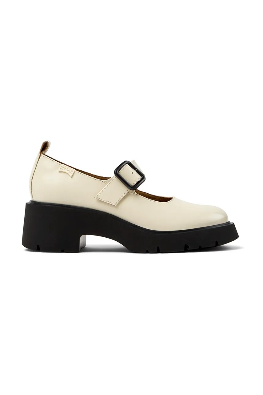 Camper pantofi de piele Milah culoarea alb, cu toc drept, K201681-005