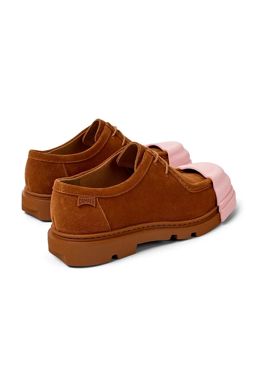 Camper velúr félcipő Junction barna, női, lapos talpú, K201469-021 termék 2. képe