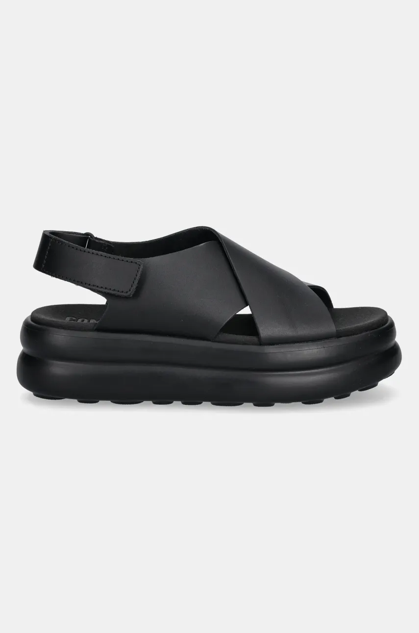 Кожаные сандалии Camper Pelotas Flota Up женские цвет чёрный на платформе K201727-001 Кожаные сандалии Camper Pelotas Flota Up женские цвет чёрный на платформе K201727-001