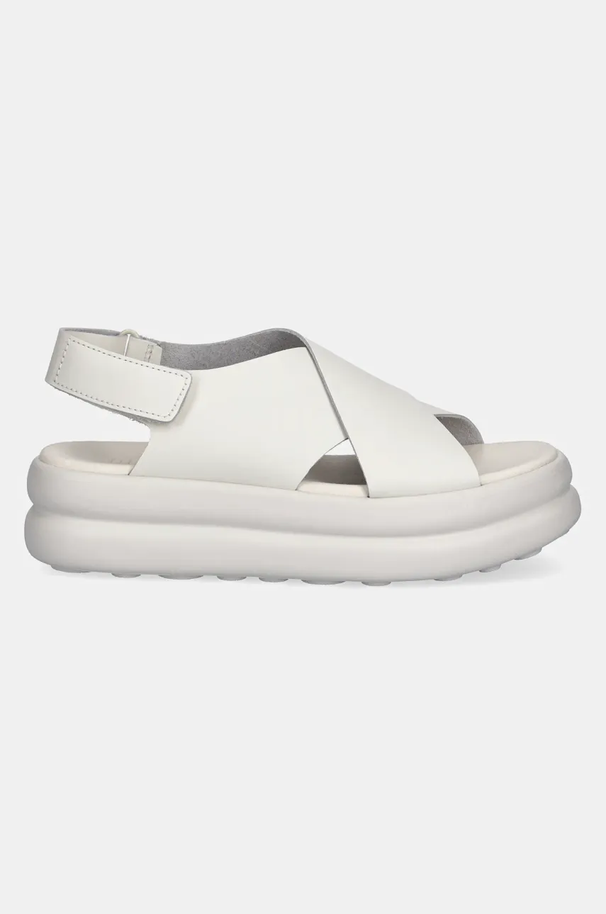 Кожаные сандалии Camper Pelotas Flota Up женские цвет белый на платформе K201727-002 Кожаные сандалии Camper Pelotas Flota Up женские цвет белый на платформе K201727-002