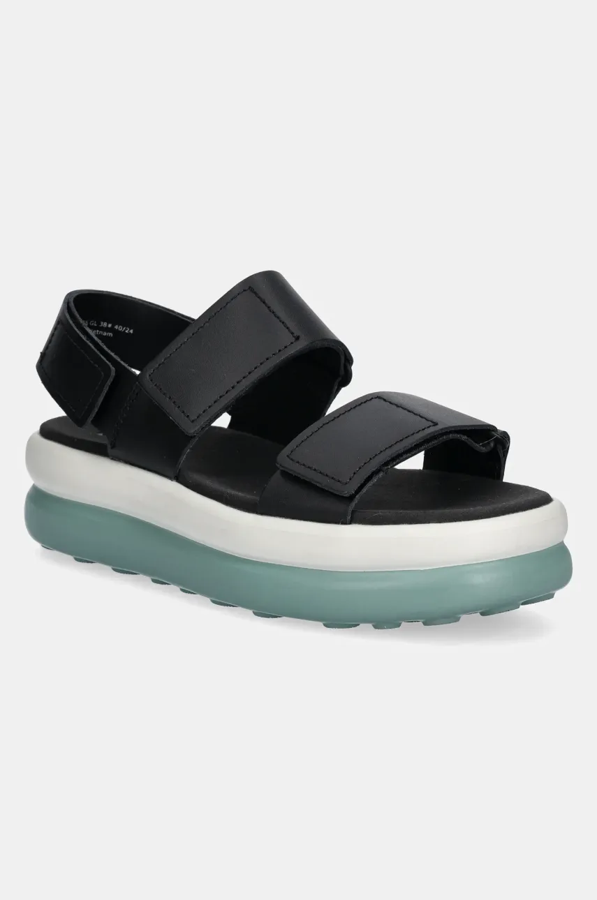 Camper sandale de piele Pelotas Flota Up femei, culoarea negru, cu platforma, K201728-005