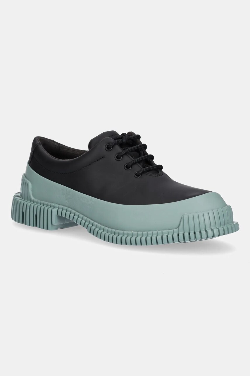 Camper pantofi de piele Pix femei, culoarea negru, cu toc plat, K200687-064
