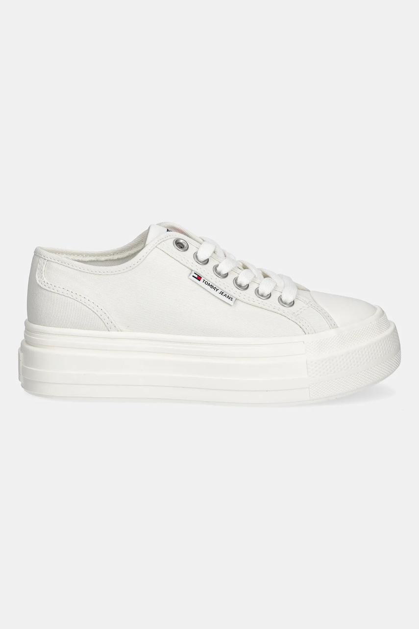 Кеды Tommy Jeans FOXING FLATFORM LC цвет белый EN0EN02736 Кеды Tommy Jeans FOXING FLATFORM LC цвет белый EN0EN02736