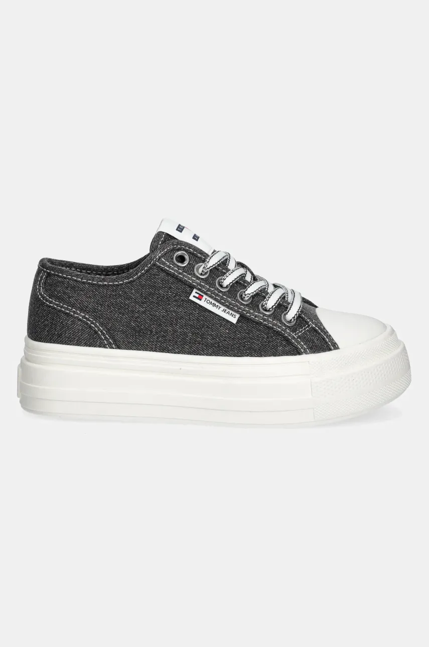 Кеды Tommy Jeans FOXING FLATFORM LC цвет чёрный EN0EN02736 Кеды Tommy Jeans FOXING FLATFORM LC цвет чёрный EN0EN02736