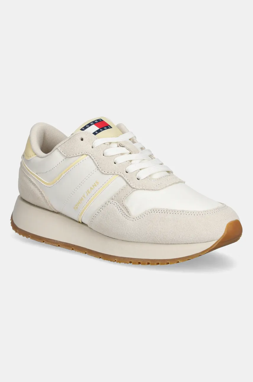 Tommy Jeans sneakers EVA RUNNER LIGHT femei, culoarea bej, EN0EN02741