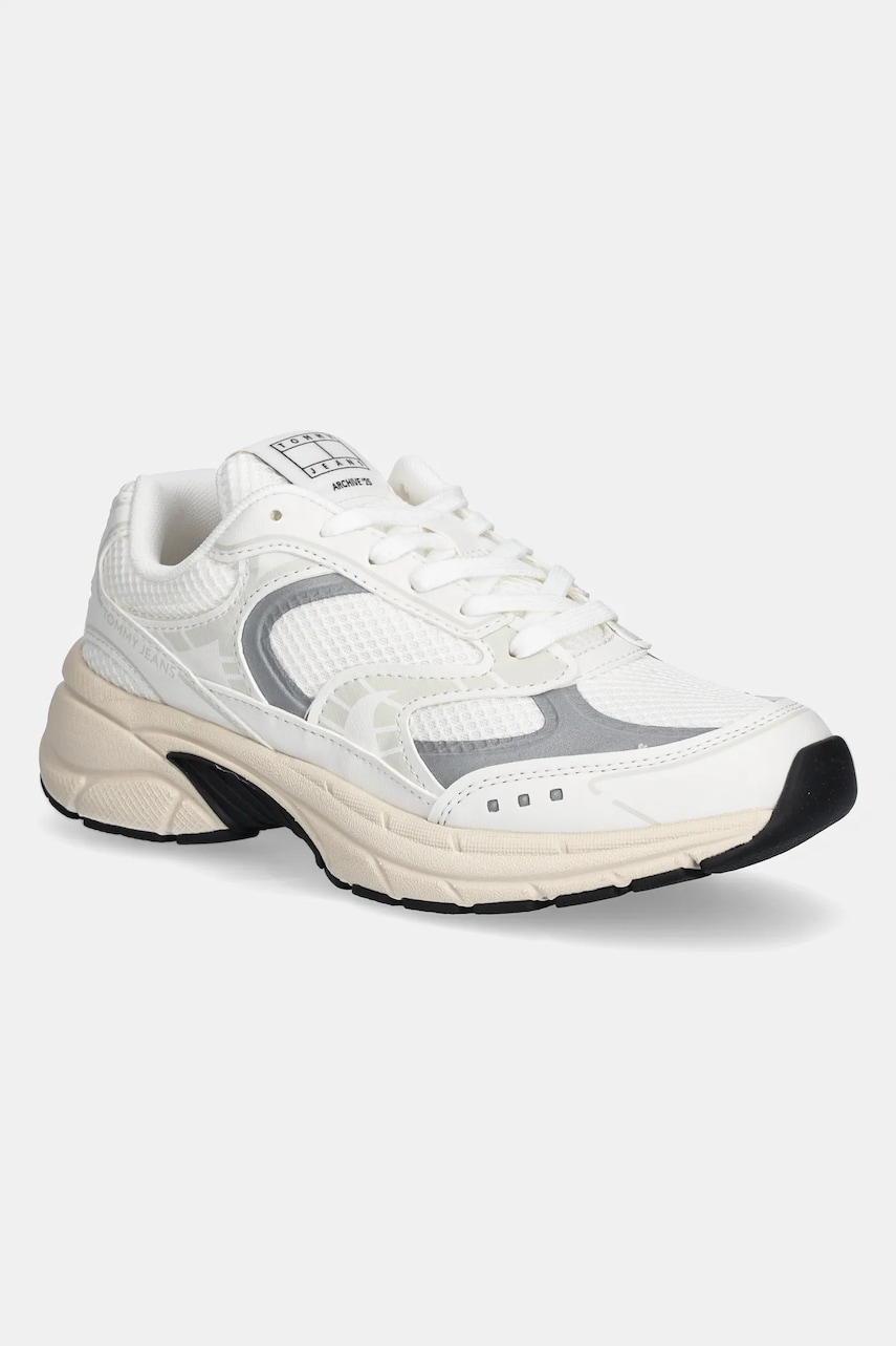 Tommy Jeans sneakers ARCHIVE 25 femei, culoarea alb, EN0EN02745