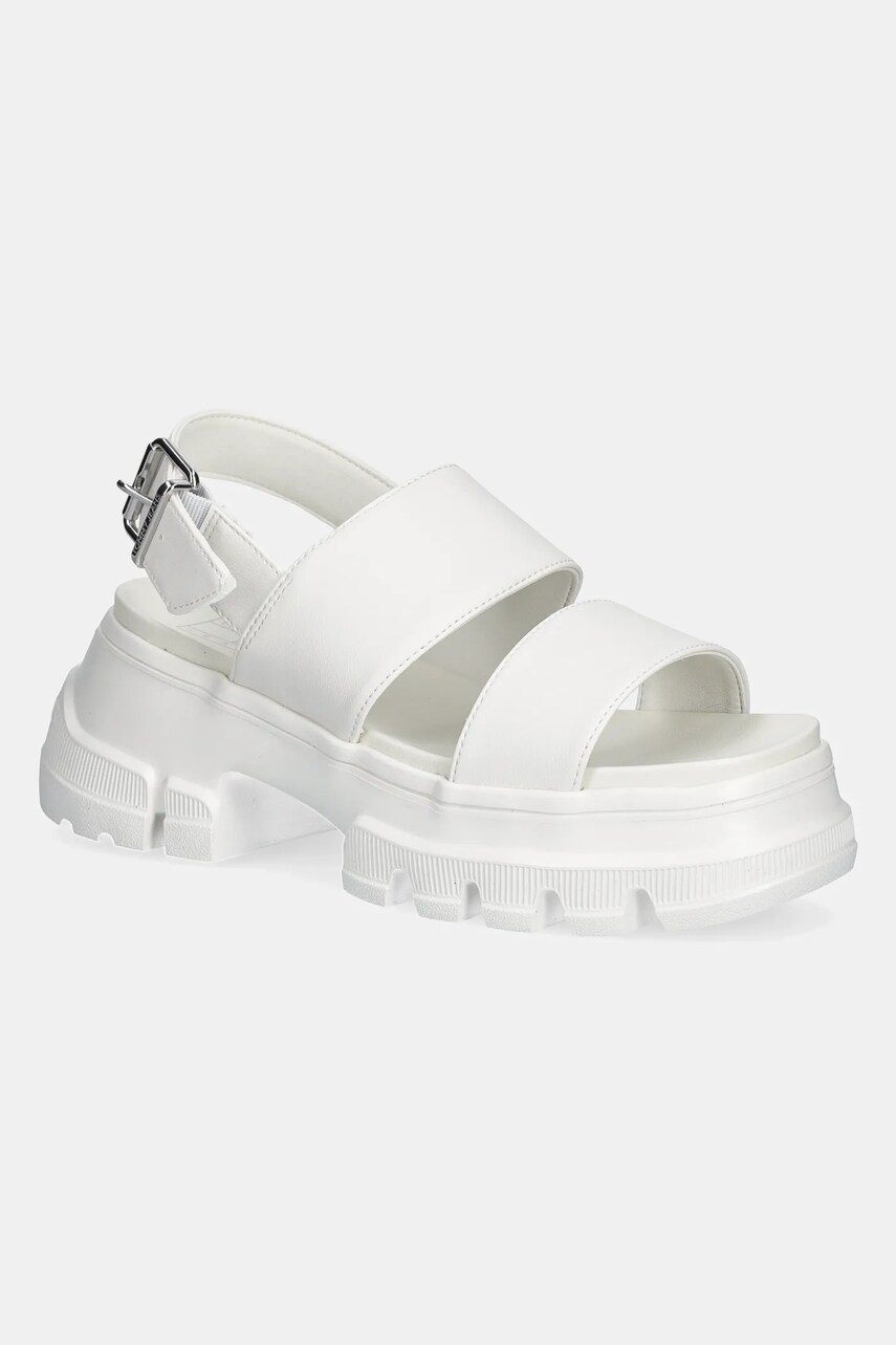 Tommy Jeans sandale CHUNKY CITY SANDAL femei, culoarea alb, cu platforma, EN0EN02750