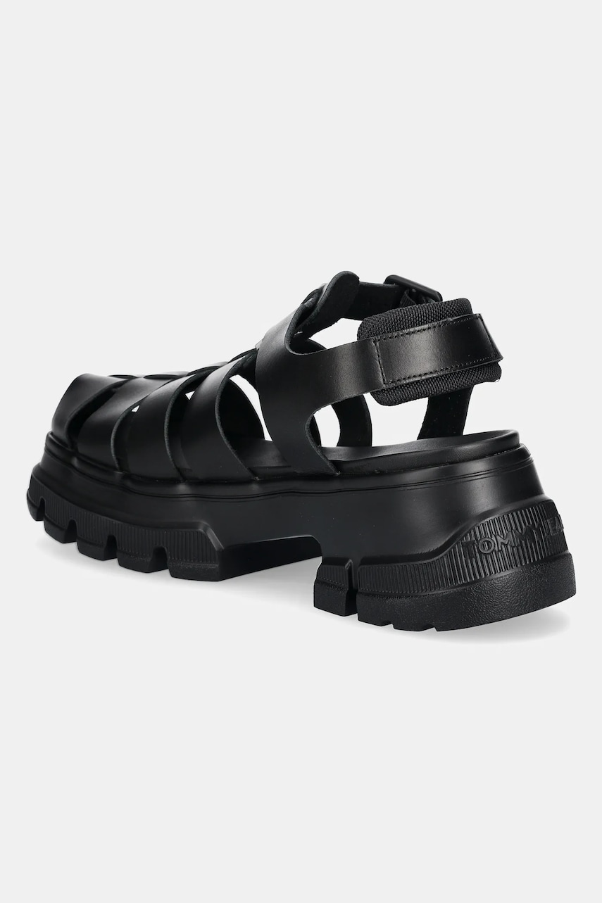 Tommy Jeans bőr szandál FISHERMAN SANDAL fekete, női, platformos, EN0EN02751 termék 2. képe
