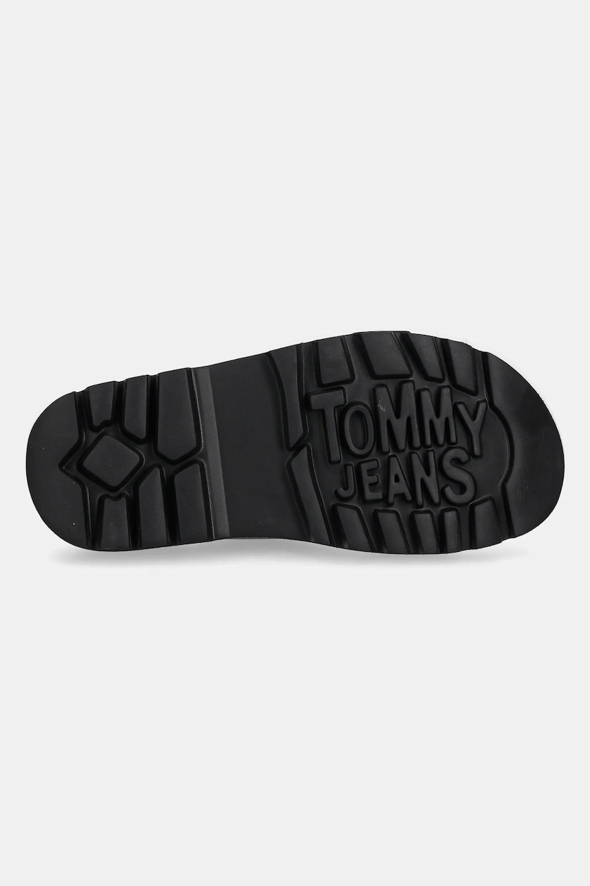 Kožené šľapky Tommy Jeans DOUBLE STRAP SANDAL