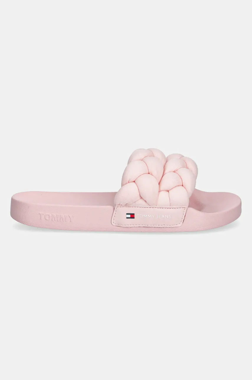 Шлепанцы Tommy Jeans BRAIDED SLIDE женские цвет розовый EN0EN02764 Шлепанцы Tommy Jeans BRAIDED SLIDE женские цвет розовый EN0EN02764