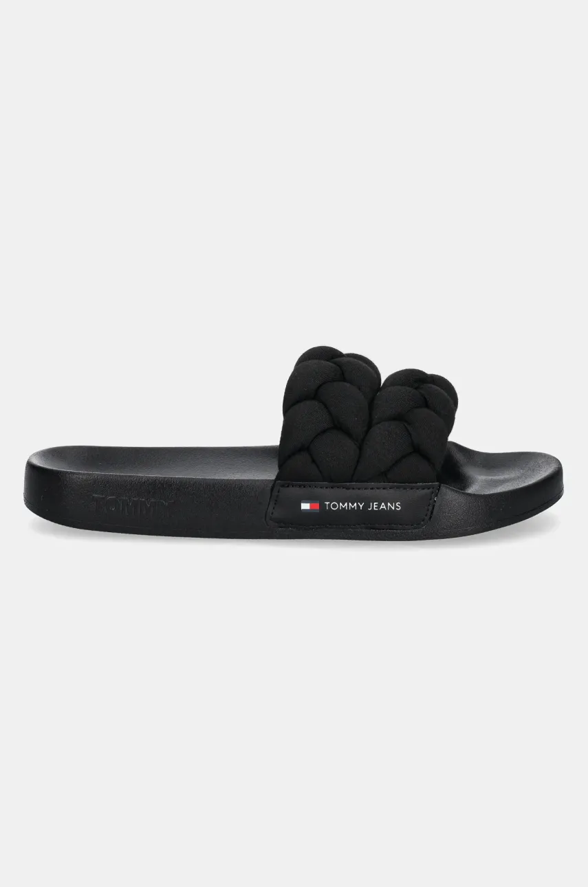 Шлепанцы Tommy Jeans BRAIDED SLIDE женские цвет чёрный EN0EN02764 Шлепанцы Tommy Jeans BRAIDED SLIDE женские цвет чёрный EN0EN02764