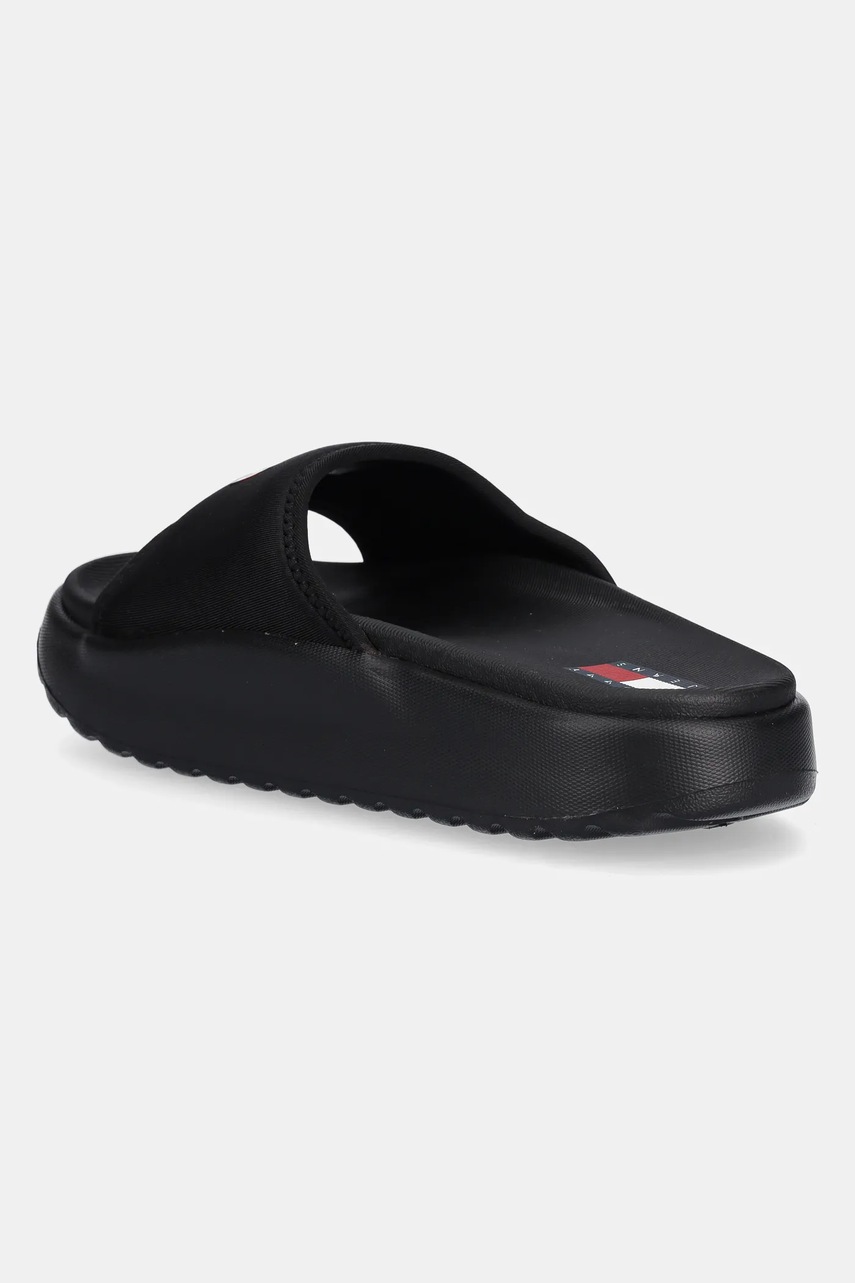 Шльопанці Tommy Jeans COMFY POOL SLIDE жіночі колір чорний на платформі EN0EN02765 