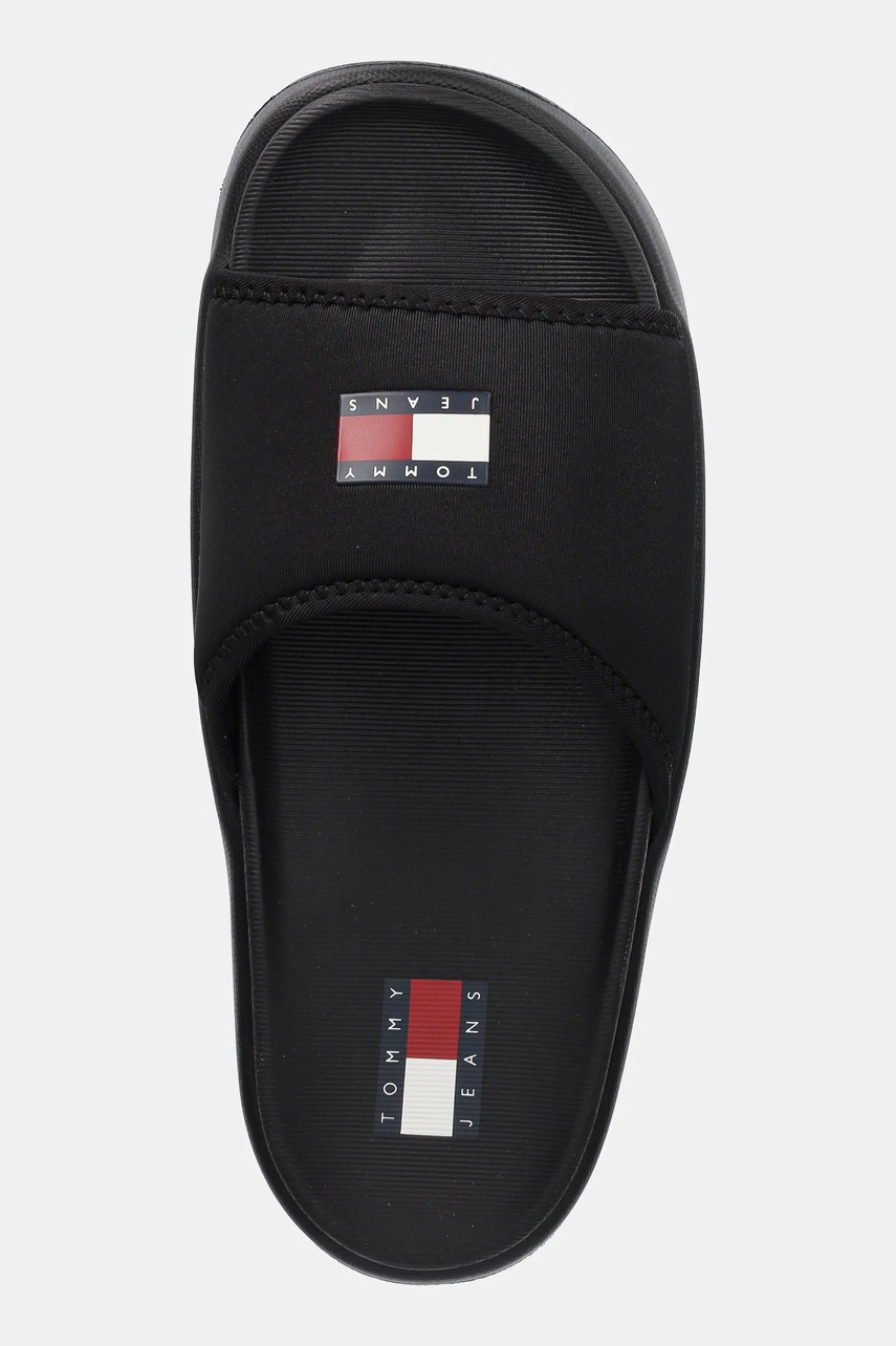 Шльопанці Tommy Jeans COMFY POOL SLIDE жіночі колір чорний на платформі EN0EN02765 
