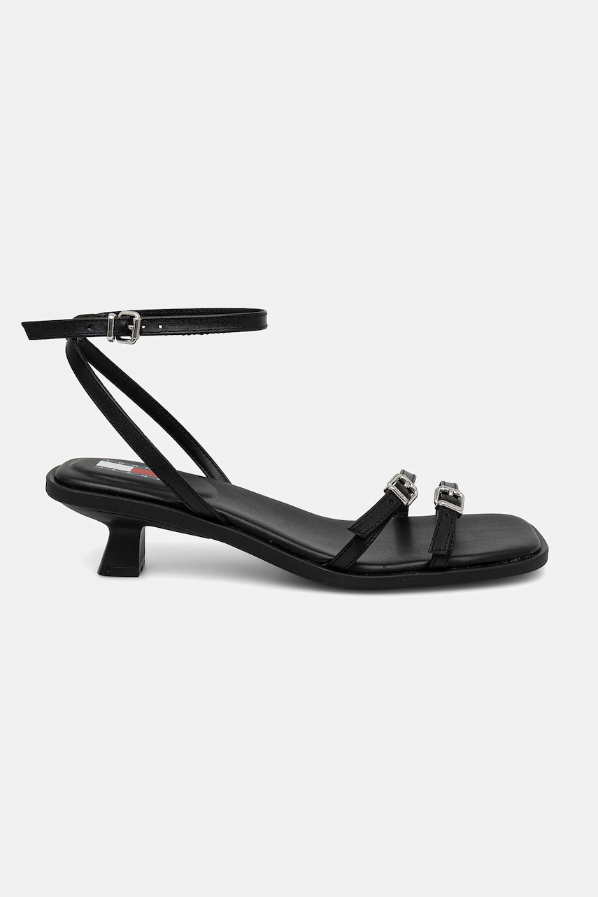 Кожаные сандалии Tommy Jeans THE NOHO SANDAL цвет чёрный EN0EN02779 Кожаные сандалии Tommy Jeans THE NOHO SANDAL цвет чёрный EN0EN02779