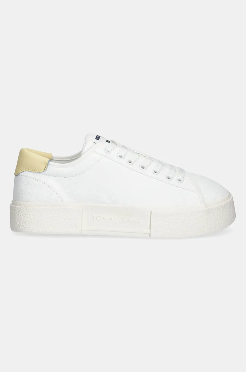 Кроссовки Tommy Jeans FLATFORM CANVAS SNEAKER женские цвет белый EN0EN02792 Кроссовки Tommy Jeans FLATFORM CANVAS SNEAKER женские цвет белый EN0EN02792