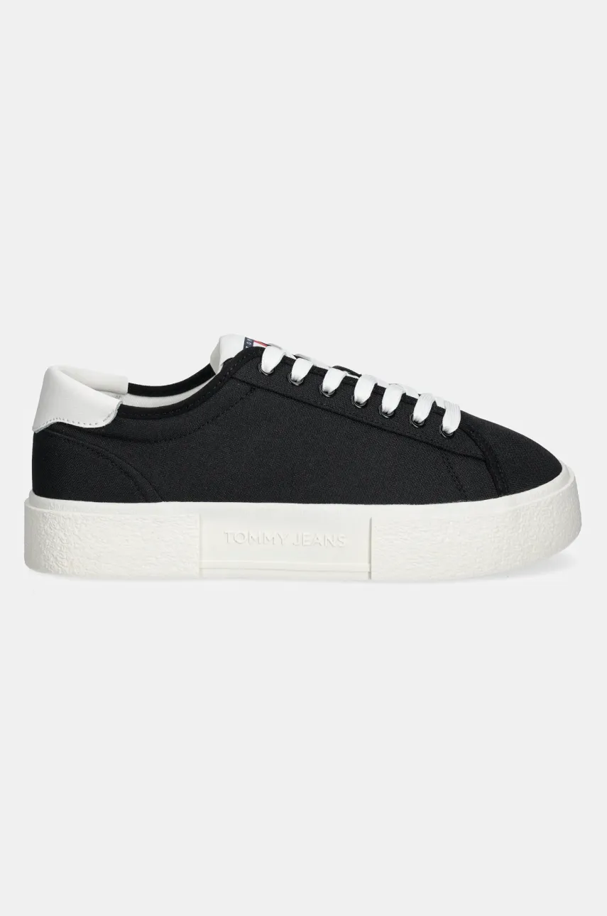 Кроссовки Tommy Jeans FLATFORM CANVAS SNEAKER женские цвет чёрный EN0EN02792 Кроссовки Tommy Jeans FLATFORM CANVAS SNEAKER женские цвет чёрный EN0EN02792