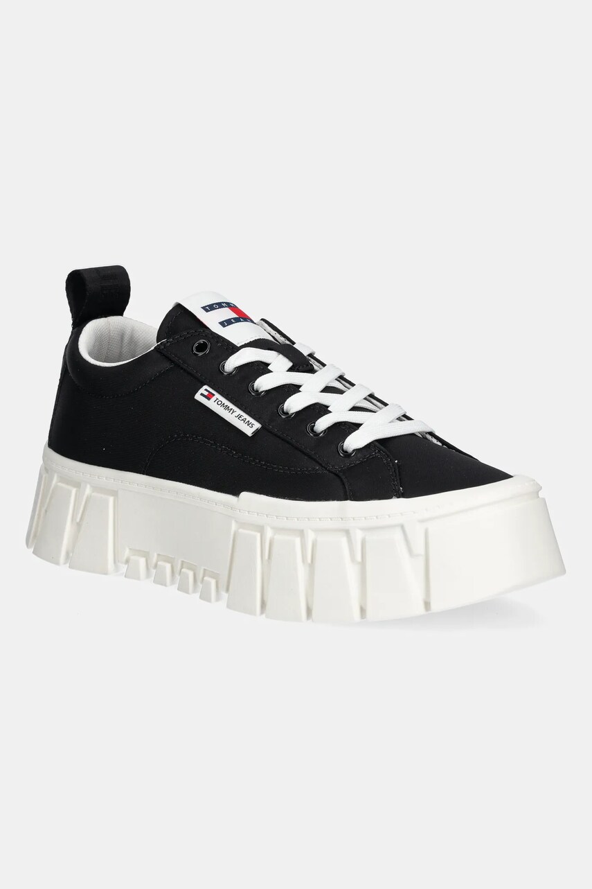 Tommy Jeans sneakers FLATFORM SNEAKER NYLON culoarea negru, EN0EN02793