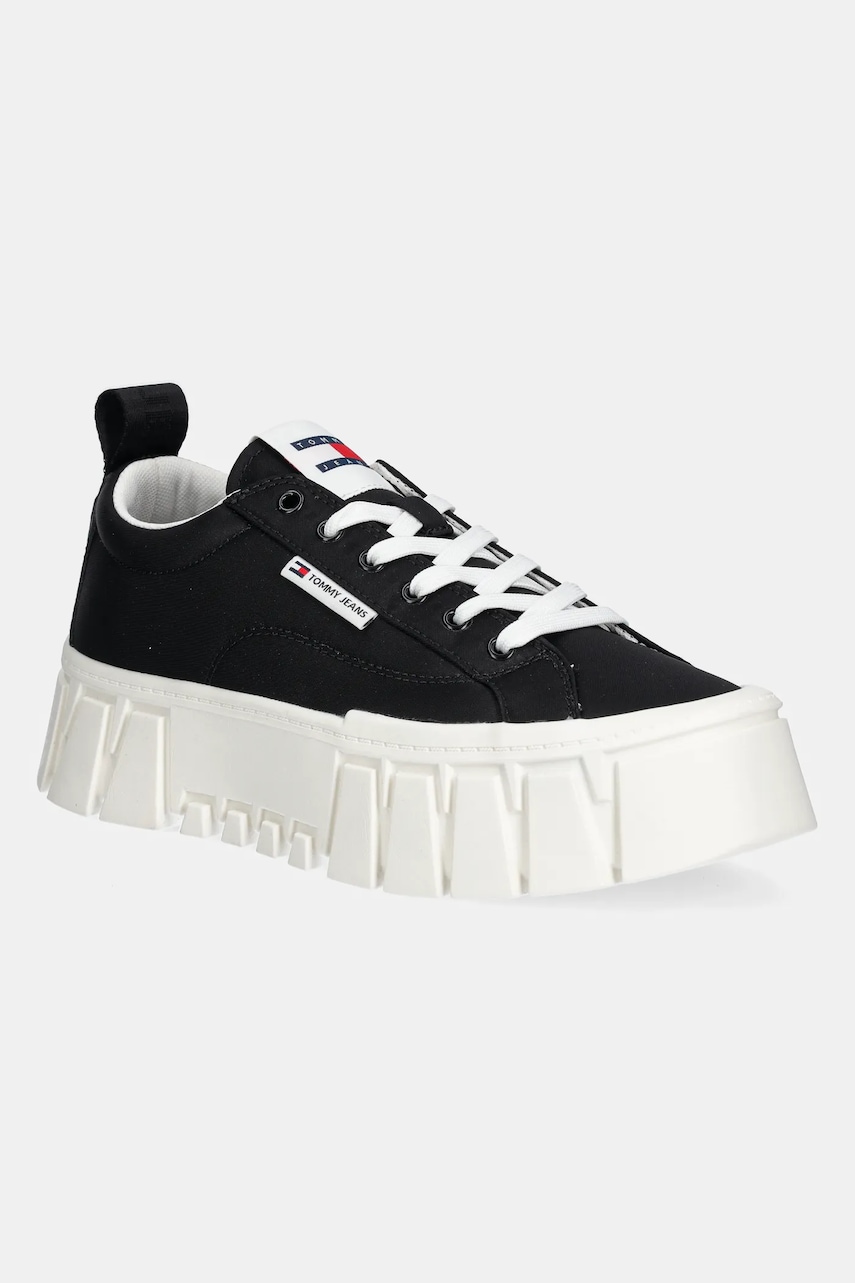 Tommy Jeans sneakers FLATFORM SNEAKER NYLON culoarea negru, EN0EN02793