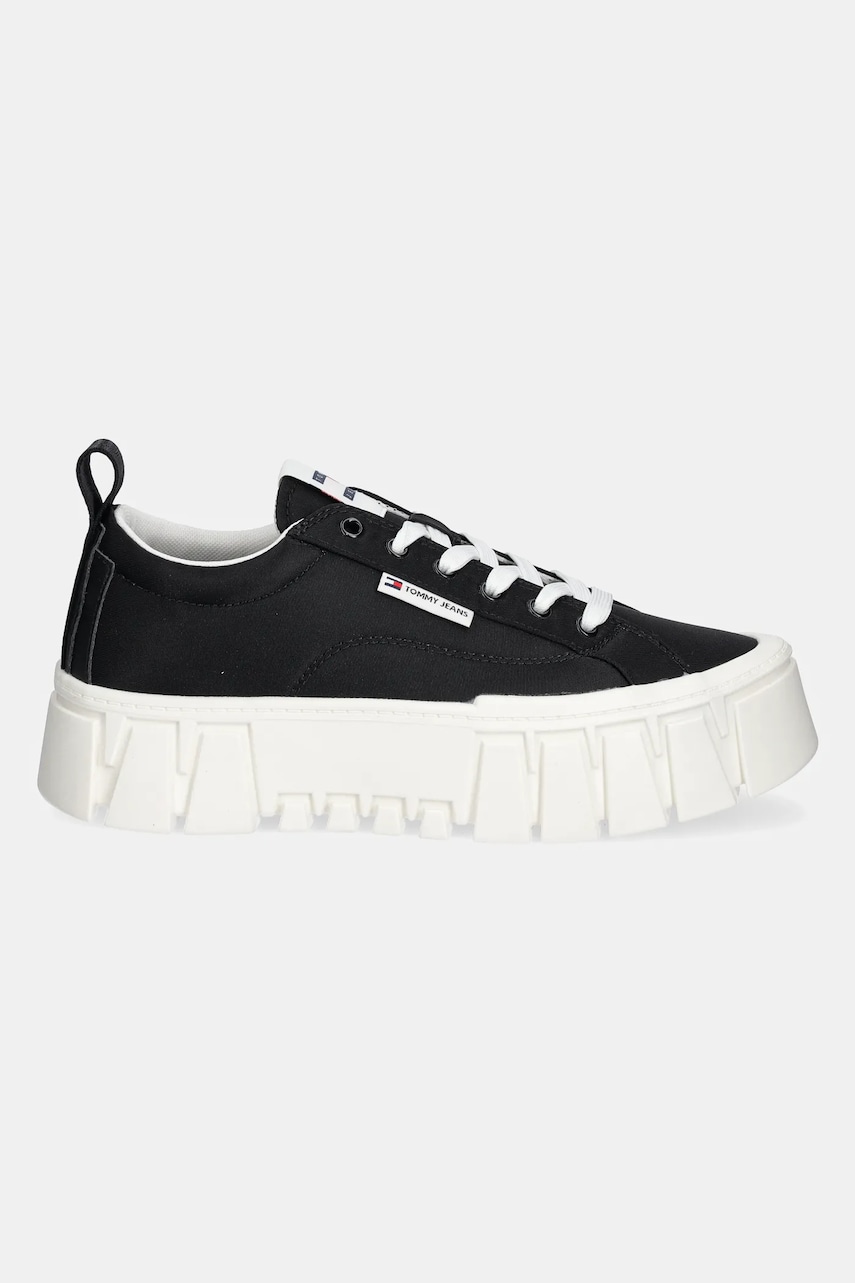 Кроссовки Tommy Jeans FLATFORM SNEAKER NYLON цвет чёрный EN0EN02793 Кроссовки Tommy Jeans FLATFORM SNEAKER NYLON цвет чёрный EN0EN02793