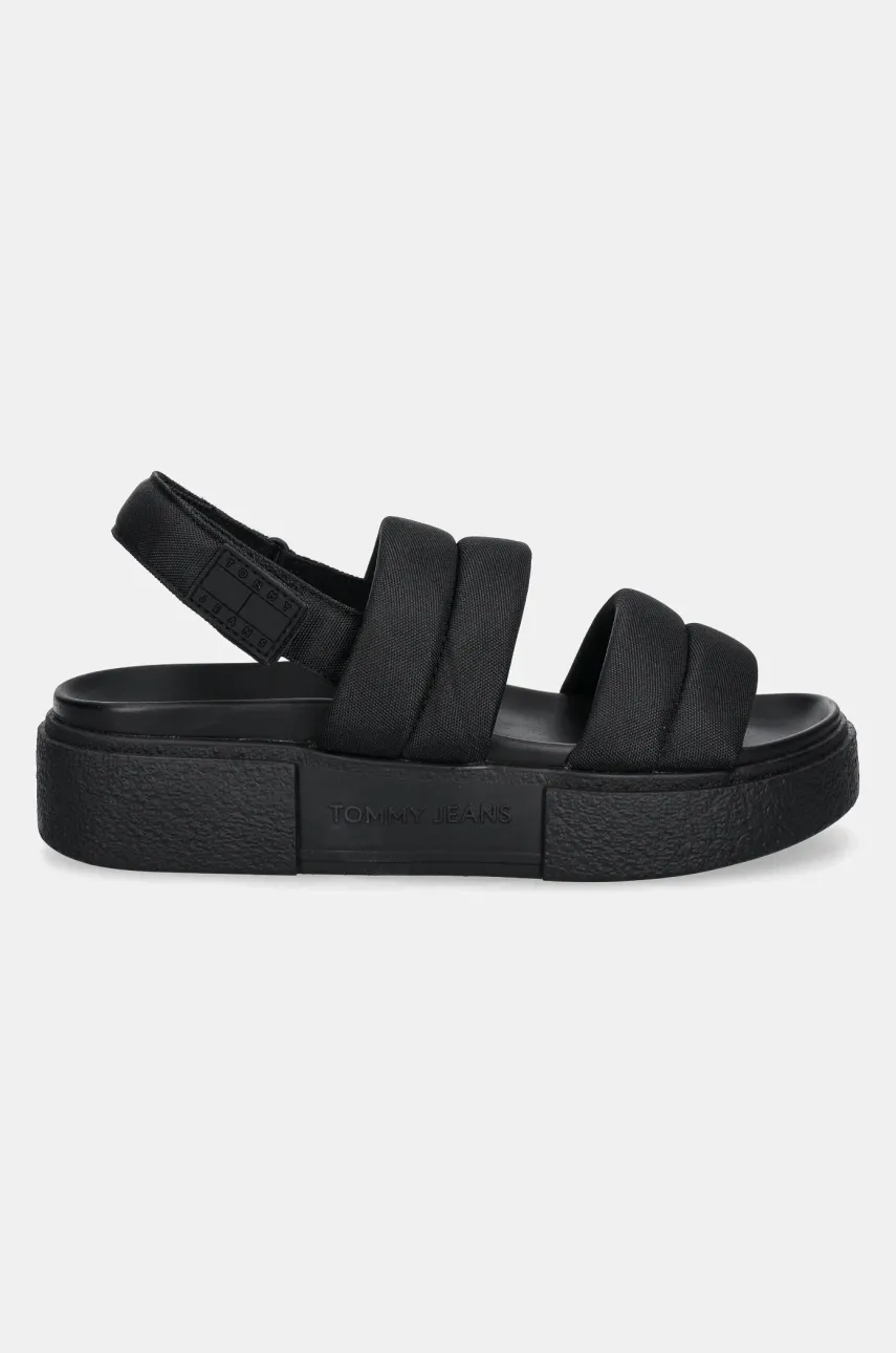 Сандалии Tommy Jeans FLATFORM SANDAL женские цвет чёрный на платформе EN0EN02802 Сандалии Tommy Jeans FLATFORM SANDAL женские цвет чёрный на платформе EN0EN02802