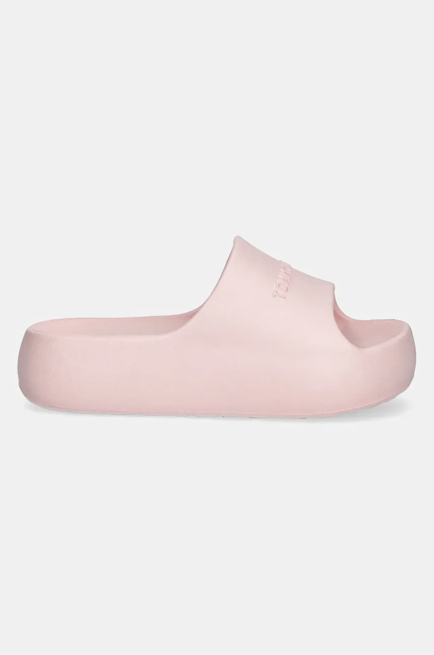 Шлепанцы Tommy Jeans CHUNKY POOL SLIDE ESS женские цвет розовый на платформе EN0EN02879 Шлепанцы Tommy Jeans CHUNKY POOL SLIDE ESS женские цвет розовый на платформе EN0EN02879