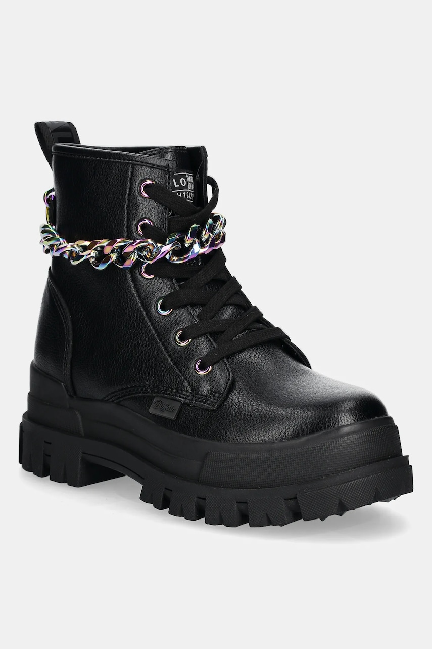 Buffalo bocanci Aspha Rld Chain 3.0 femei, culoarea negru, cu toc plat, 1622557-BLK Buffalo bocanci Aspha Rld Chain 3.0 femei, culoarea negru, cu toc plat, 1622557-BLK