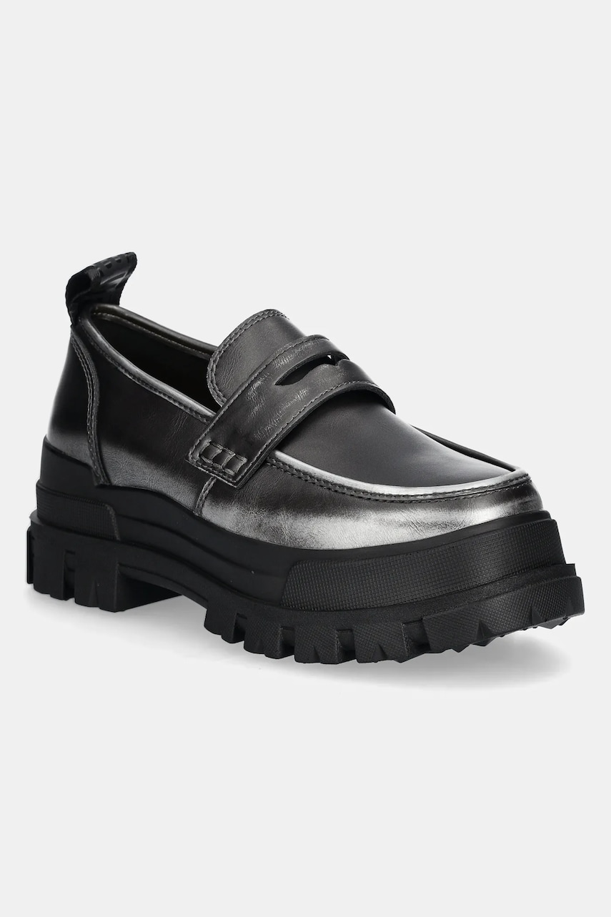 Buffalo mocasini Aspha Loafer Vntg femei, culoarea gri, cu platforma, 1624083-PEW