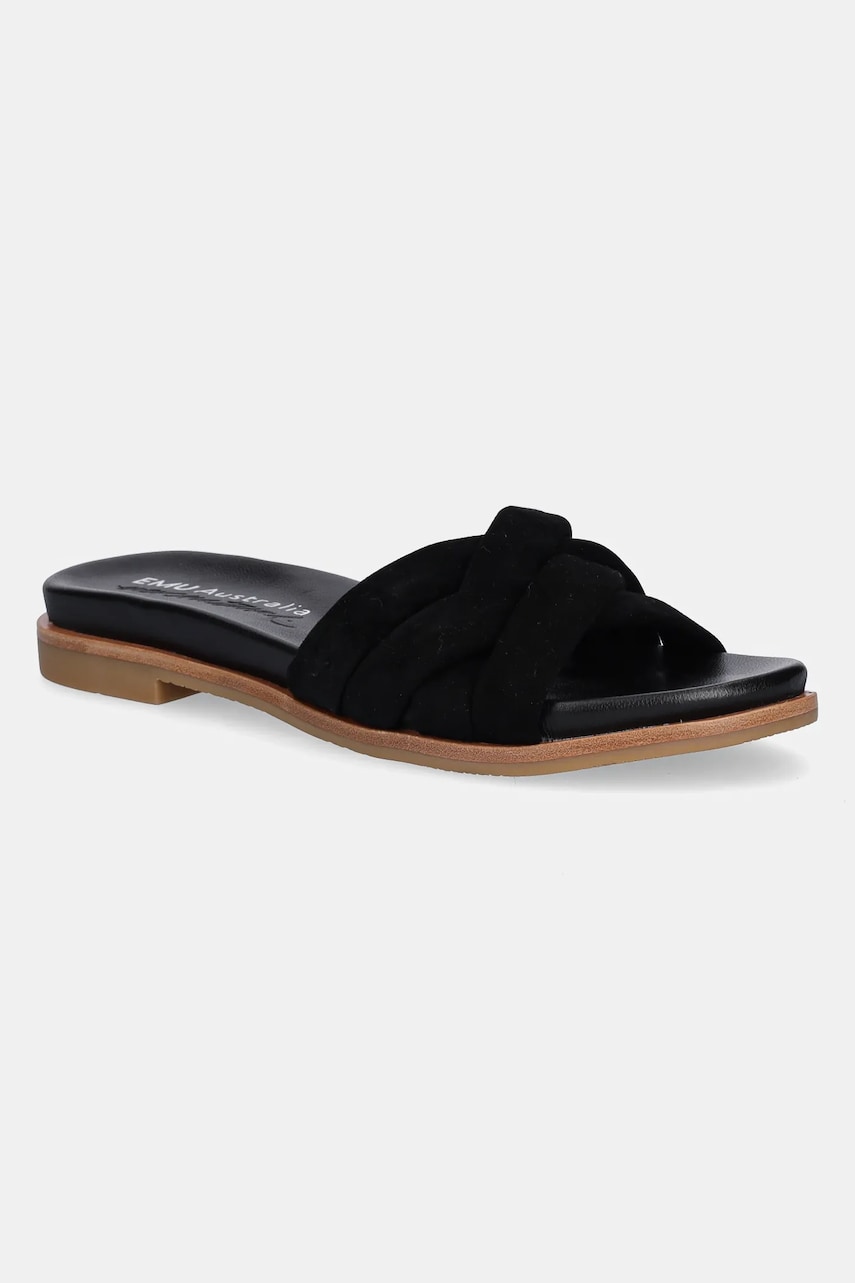 Emu Australia papuci din piele Ikara femei, culoarea negru, W13054 Black