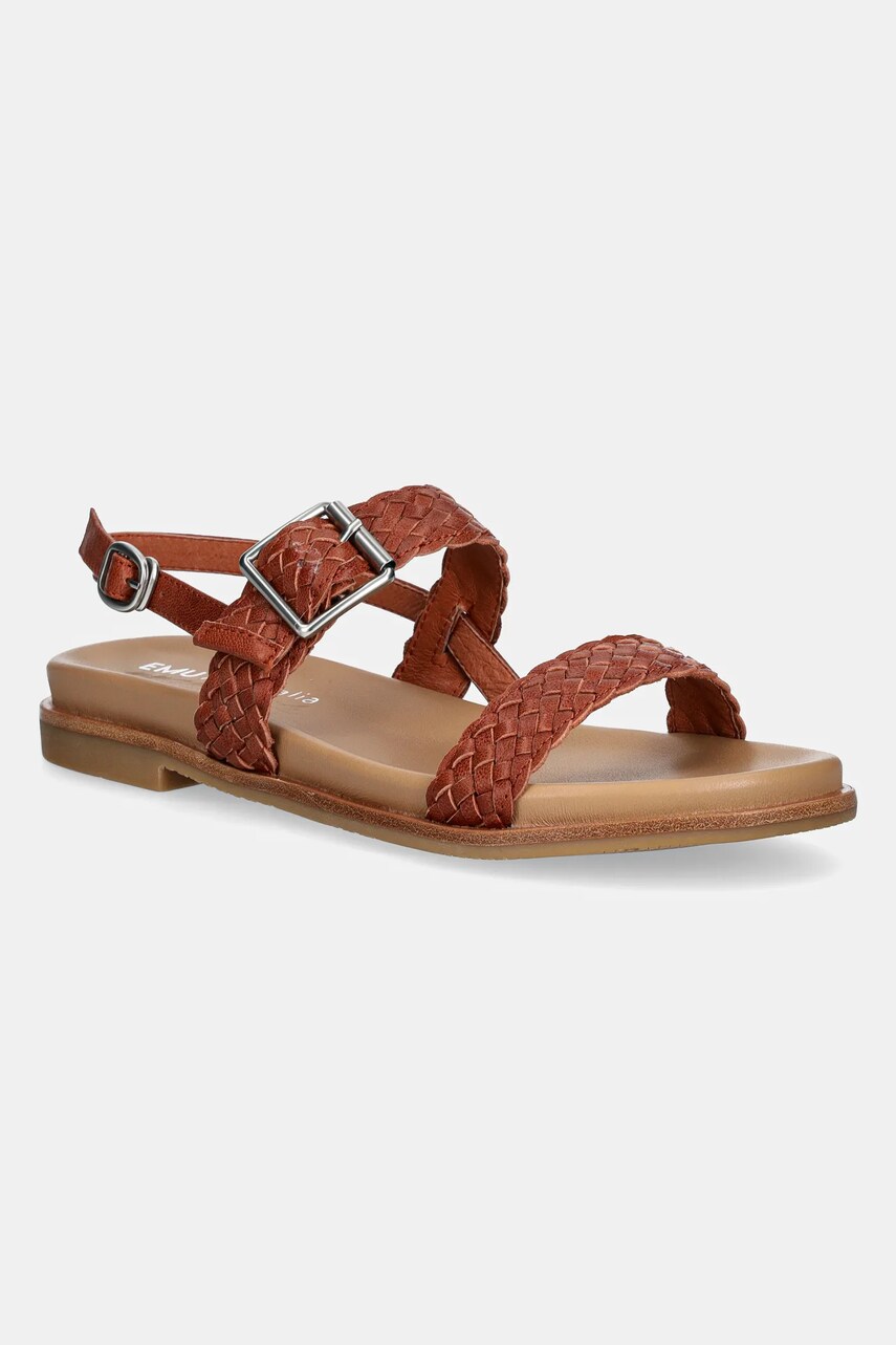 Emu Australia sandale de piele Hyams femei, culoarea maro, W13175 Tan